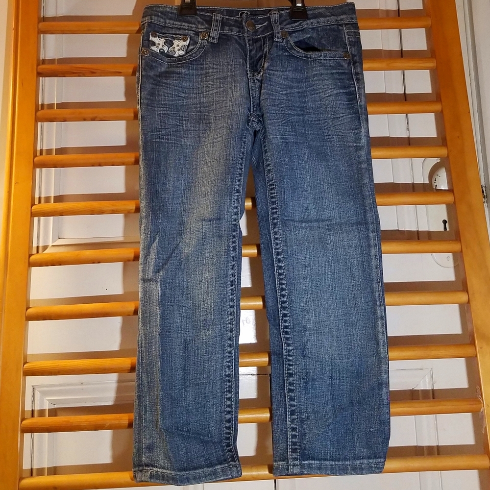Denim capris 8 plus stretchy jeans 8+ embellished